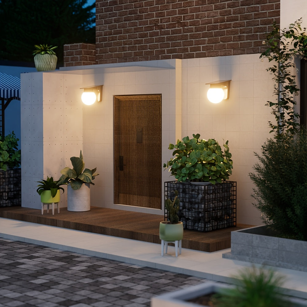 Outdoor Wall Light Solar Dusk-To-Dawn Warm LED