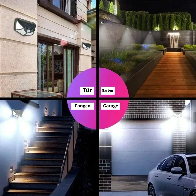 Outdoor Wall Light Solar Motion Sensor 100 LEDs