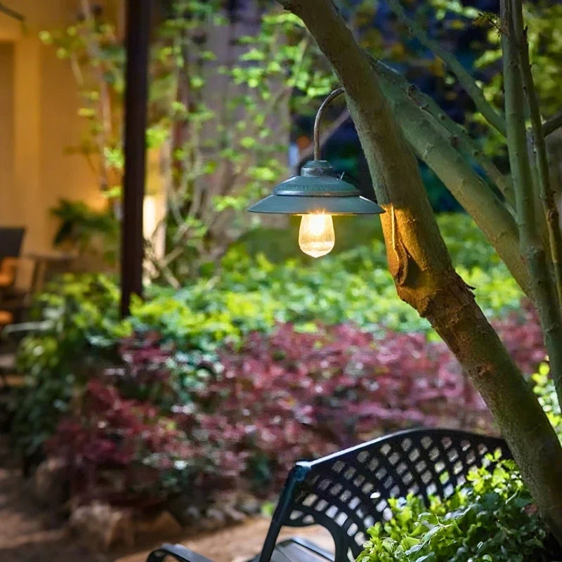 Outdoor Wall Light Solar-Powered Motion Sensor Vintage Gooseneck