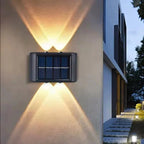 Outdoor Wall Light Solar Up & Down LEDs Weather-Resistant