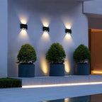 Outdoor Wall Light Solar Up & Down LEDs Weather-Resistant