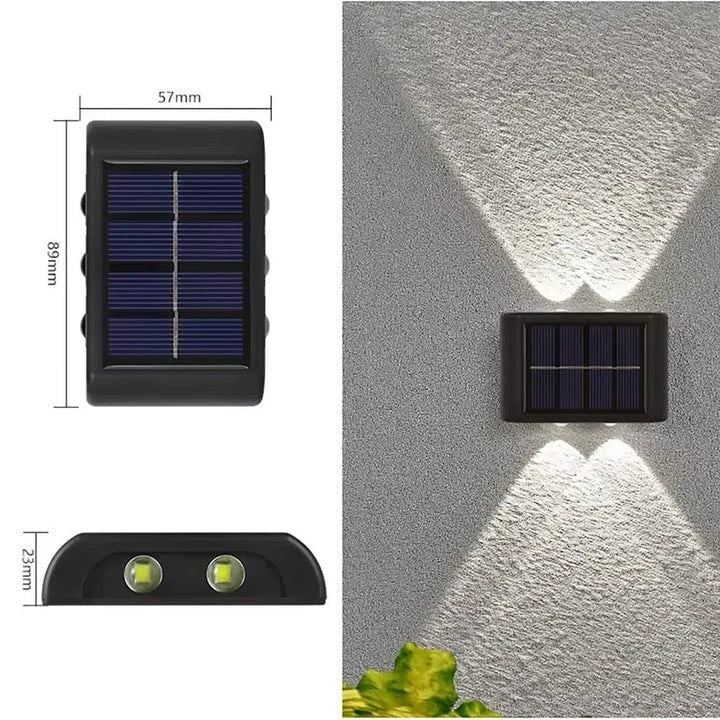 Outdoor Wall Light Solar Up & Down LEDs Weather-Resistant