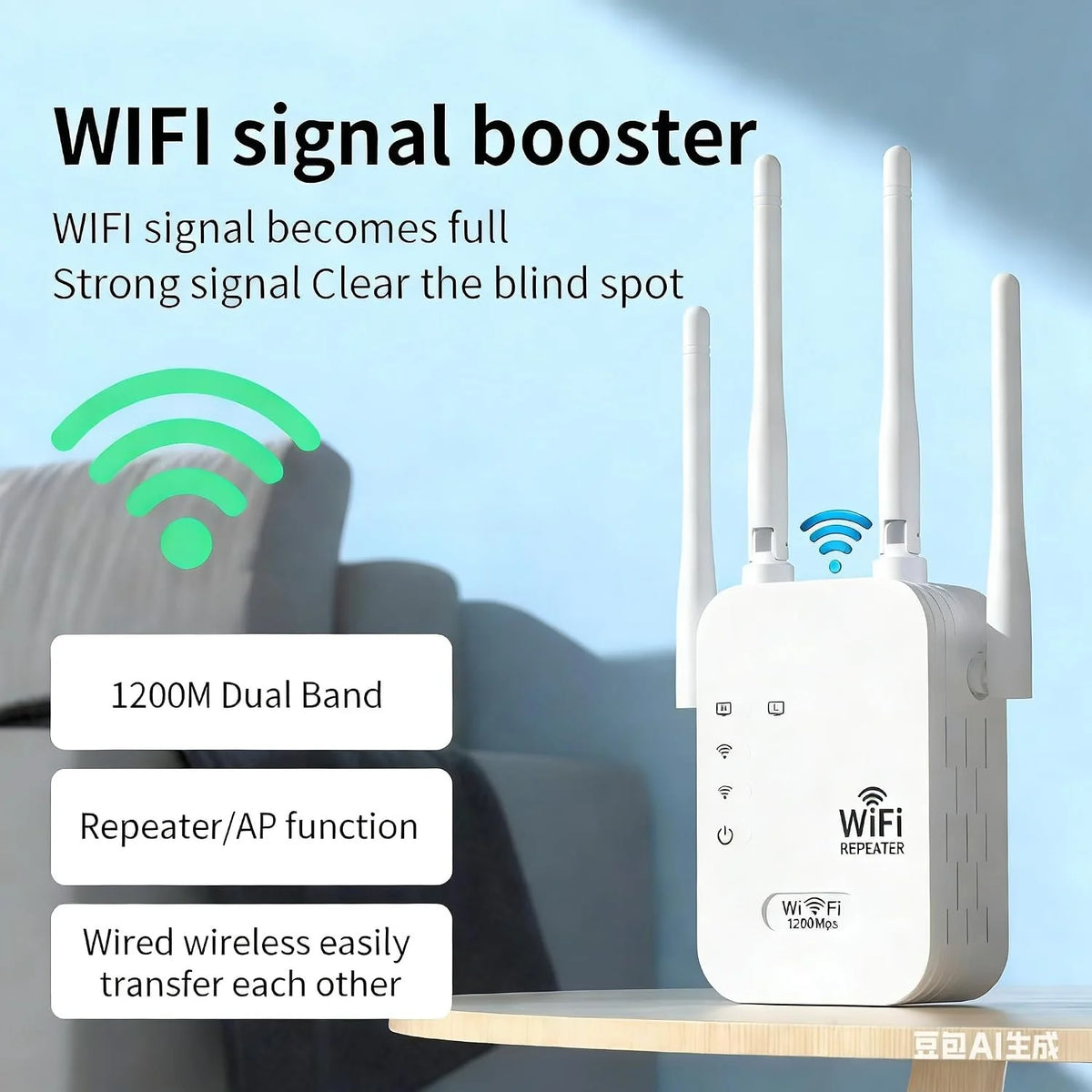 Outdoor WiFi Extender Dual-Band 1200Mbps Weather-Resistant Easy Setup