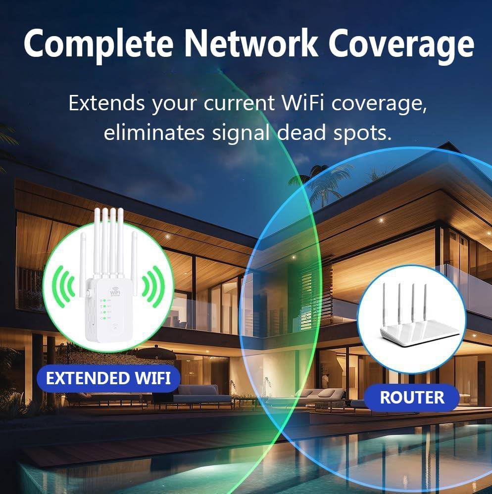 Outdoor WiFi Extender Long-Range Coverage & Weather-Resistant