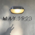 Oval Bulkhead Wall Light Weather-Resistant Galvanized Metal & Ribbed Glass