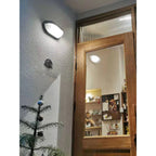 Oval Bulkhead Wall Light Weather-Resistant Galvanized Metal & Ribbed Glass