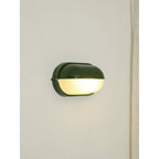 Oval Bulkhead Wall Light Weather-Resistant Galvanized Metal & Ribbed Glass