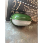 Oval Bulkhead Wall Light Weather-Resistant Galvanized Metal & Ribbed Glass