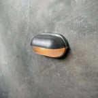 Oval Bulkhead Wall Light Weather-Resistant Galvanized Metal & Ribbed Glass
