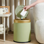 Oval Trash Can Press Lid & Double Inner Bin