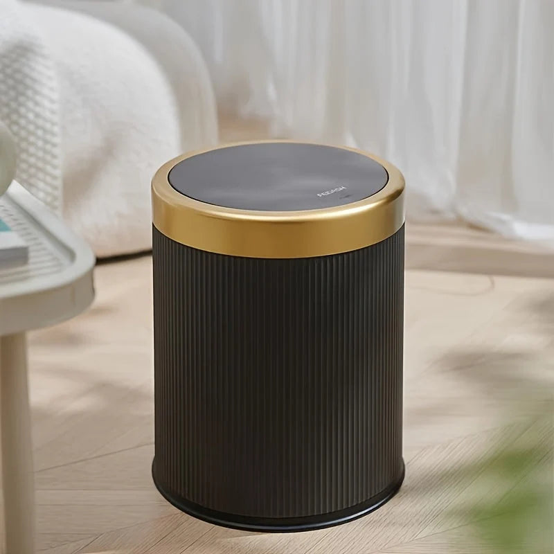 Oval Trash Can Press Lid & Double Inner Bin