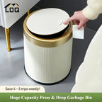 Oval Trash Can Press Lid & Double Inner Bin