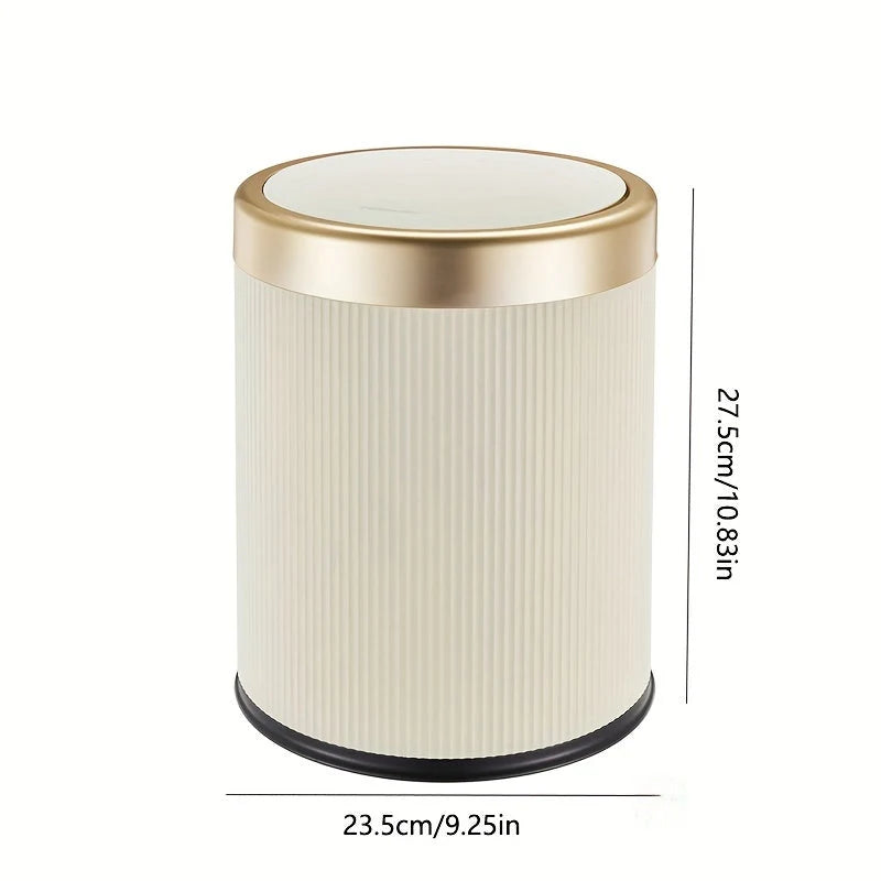Oval Trash Can Press Lid & Double Inner Bin