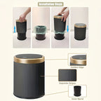 Oval Trash Can Press Lid & Double Inner Bin