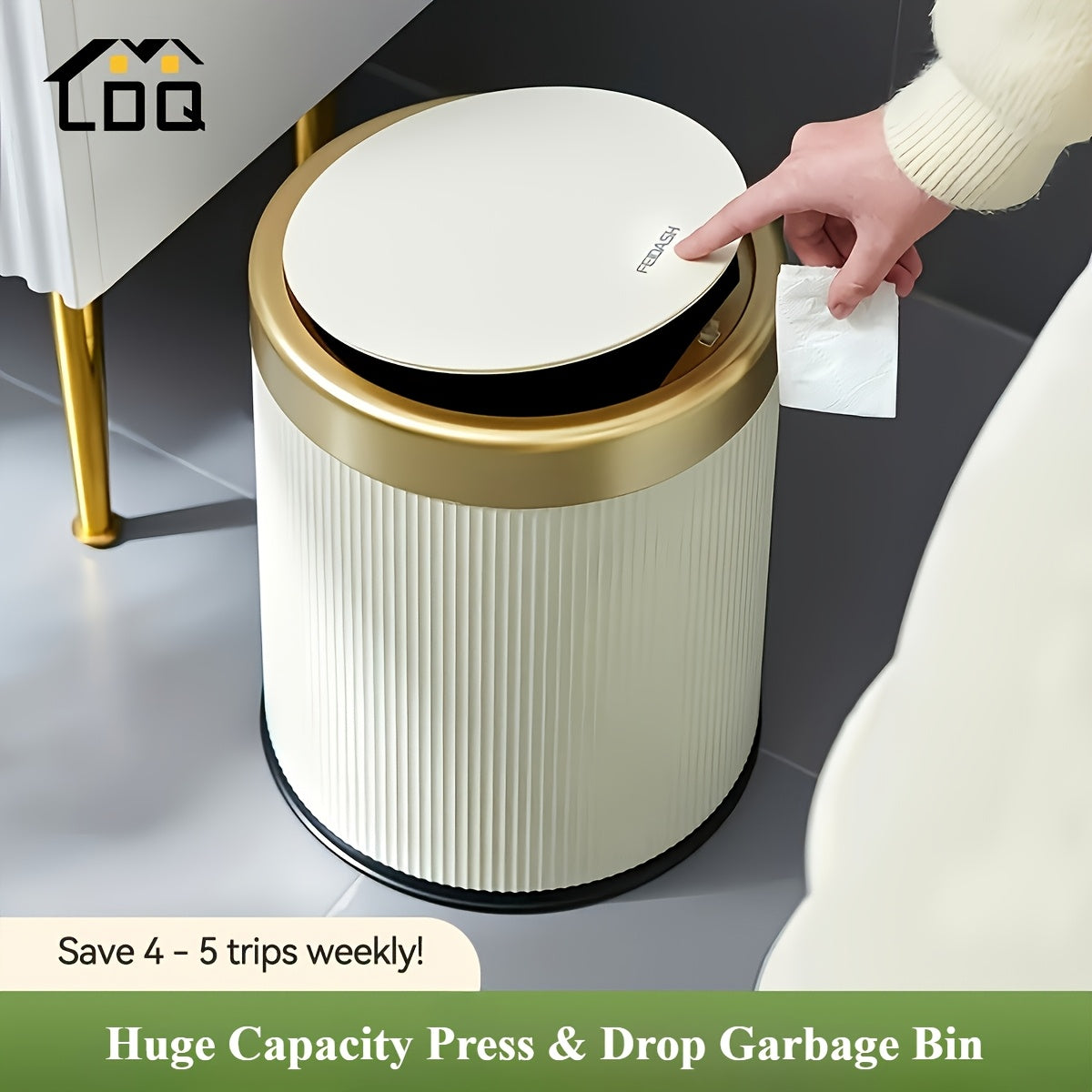 Oval Waste Bin Touchless Lid Sealed Inner Bucket
