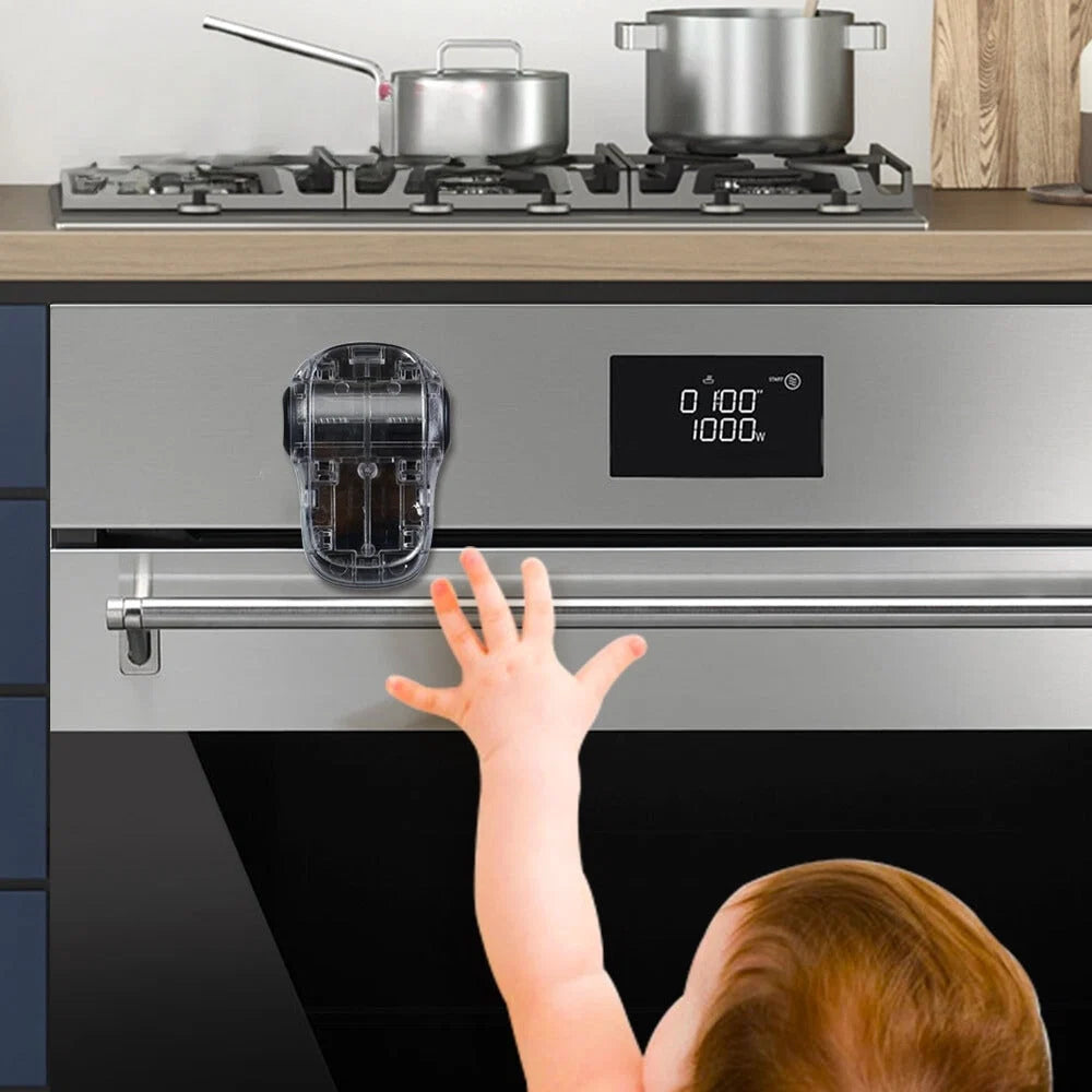 Oven Lock Double-Button 180° Rotating Heat-Resistant Self-Adhesive