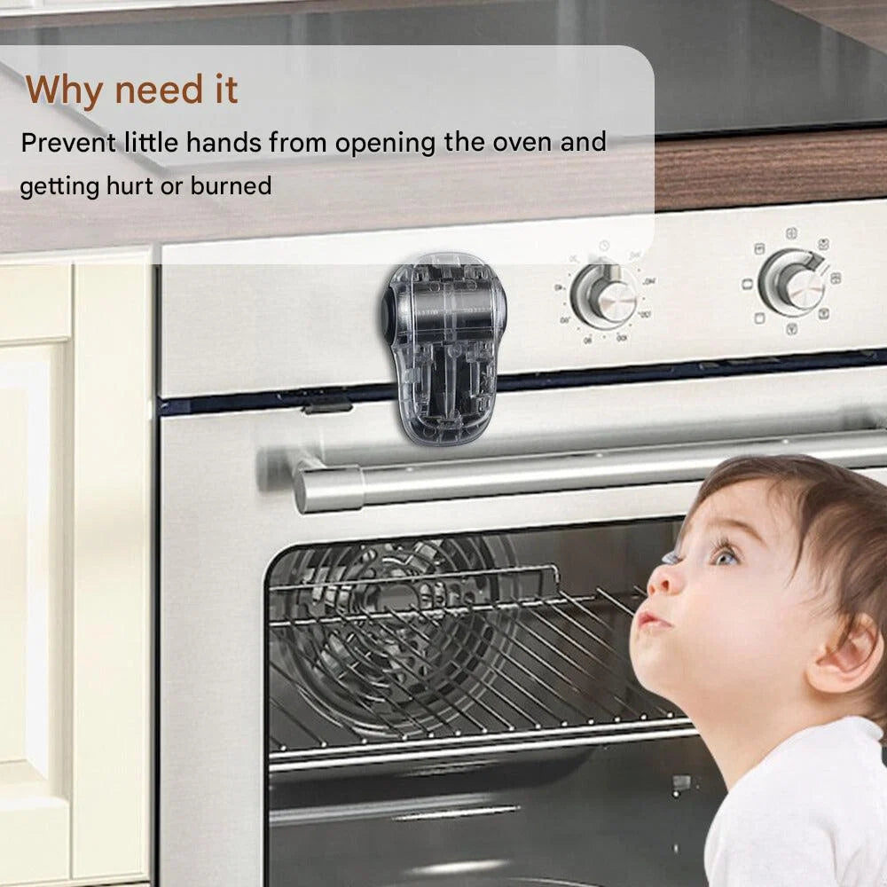 Oven Lock Double-Button 180° Rotating Heat-Resistant Self-Adhesive