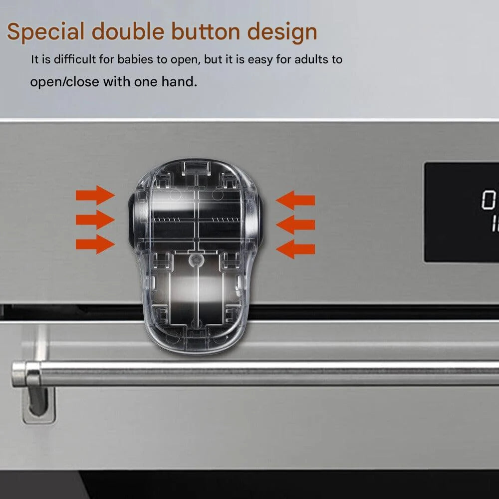 Oven Lock Double-Button 180° Rotating Heat-Resistant Self-Adhesive