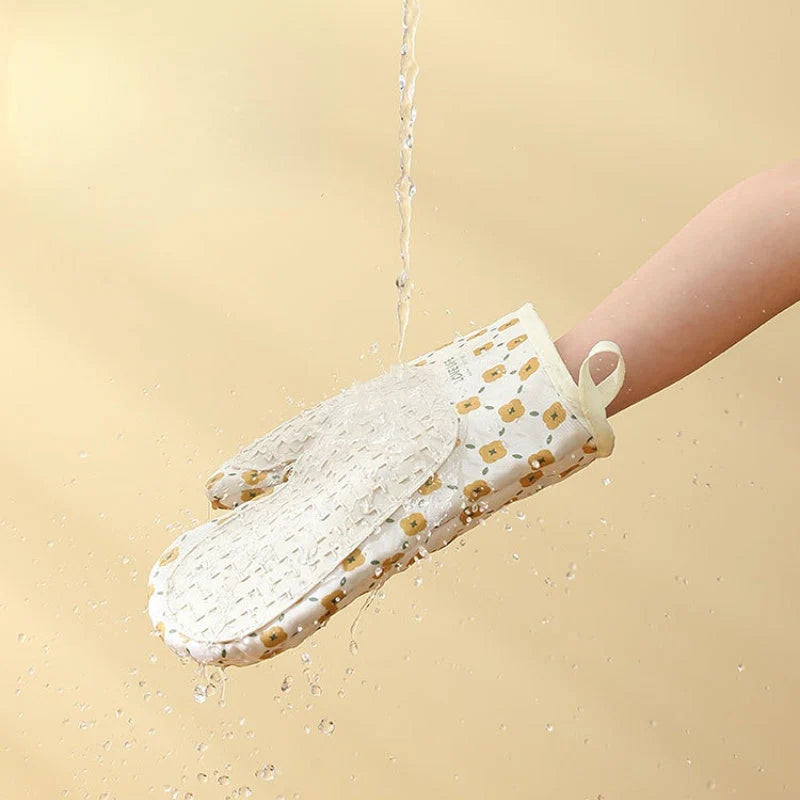 Oven Mitts Heat-Resistant 572°F Cotton & Silicone Anti-Slip