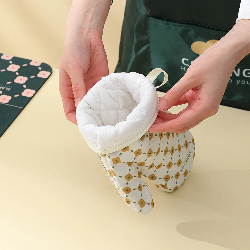 Oven Mitts Heat-Resistant 572°F Cotton & Silicone Anti-Slip