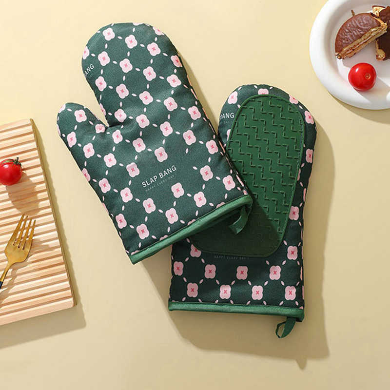 Oven Mitts Heat-Resistant 572°F Cotton & Silicone Anti-Slip