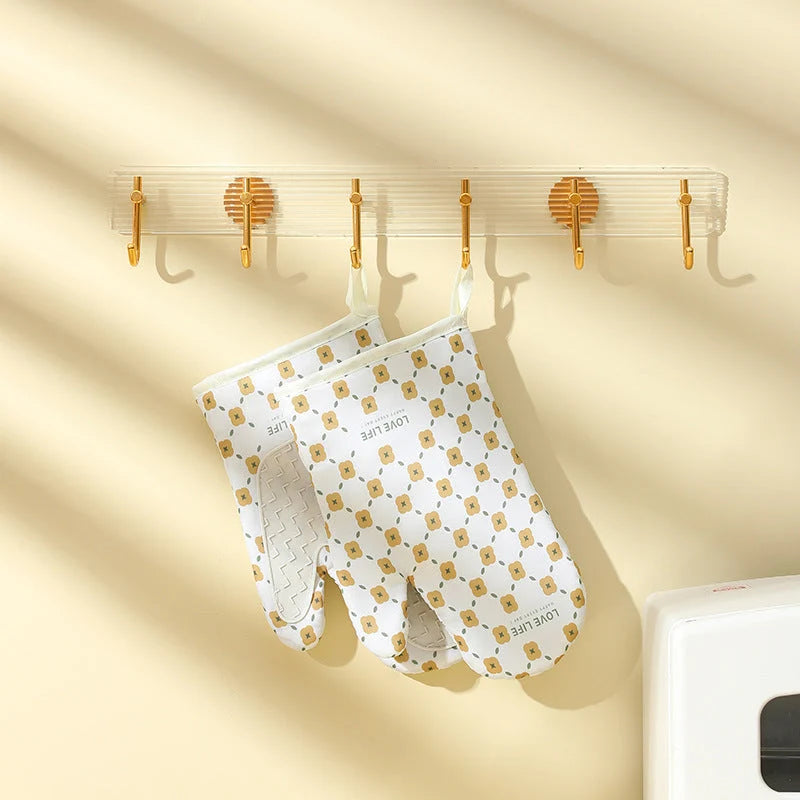 Oven Mitts Heat-Resistant 572°F Cotton & Silicone Anti-Slip