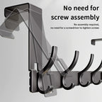 Over-Door Coat Rack No-Drill Aluminum 6 Or 7 Hooks