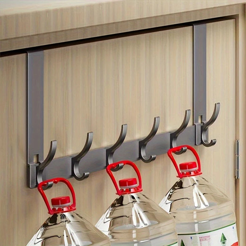 Over-Door Coat Rack No-Drill Aluminum 6 Or 7 Hooks