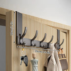 Over-Door Coat Rack No-Drill Aluminum 6 Or 7 Hooks