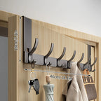 Over-Door Coat Rack No-Drill Aluminum 6 Or 7 Hooks