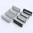 Over-Sink Dish Rack Adjustable Stainless Steel & Non-Slip Pads