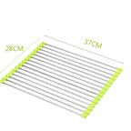 Over-Sink Drain Rack Stainless Steel No-Drill Roll-Up