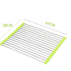 Over-Sink Drain Rack Stainless Steel No-Drill Roll-Up