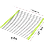 Over-Sink Drain Rack Stainless Steel No-Drill Roll-Up