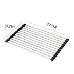 Over-Sink Drain Rack Stainless Steel No-Drill Roll-Up