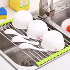 Over-Sink Drain Rack Stainless Steel No-Drill Roll-Up