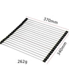 Over-Sink Drain Rack Stainless Steel No-Drill Roll-Up