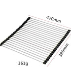 Over-Sink Drain Rack Stainless Steel No-Drill Roll-Up