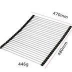 Over-Sink Drain Rack Stainless Steel No-Drill Roll-Up