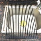 Over-Sink Drain Rack Stainless Steel No-Drill Roll-Up
