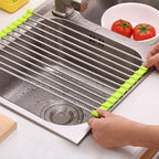 Over-Sink Drain Rack Stainless Steel No-Drill Roll-Up