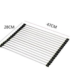 Over-Sink Drain Rack Stainless Steel No-Drill Roll-Up