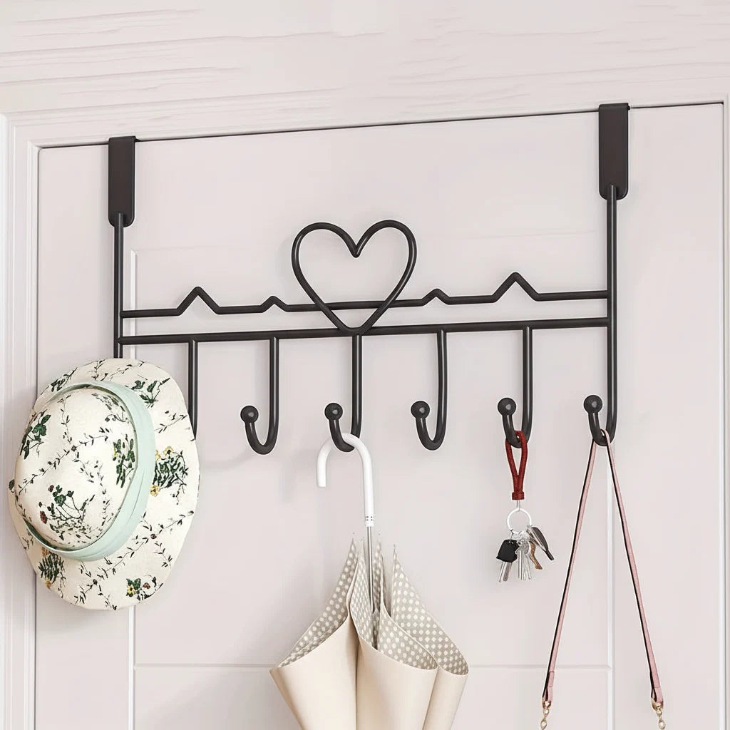 Over-The-Door Coat Hook No-Drill Metal Space-Saving