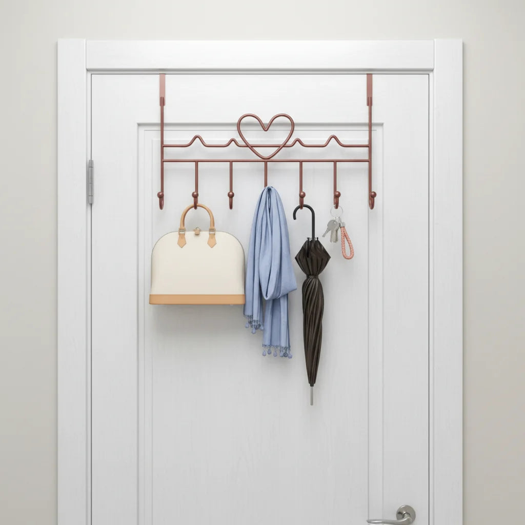 Over-The-Door Coat Hook No-Drill Metal Space-Saving