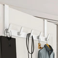 Over-The-Door Coat Rack Stainless Steel 5 Hooks Tool-Free Installation