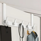 Over-The-Door Coat Rack Stainless Steel 5 Hooks Tool-Free Installation