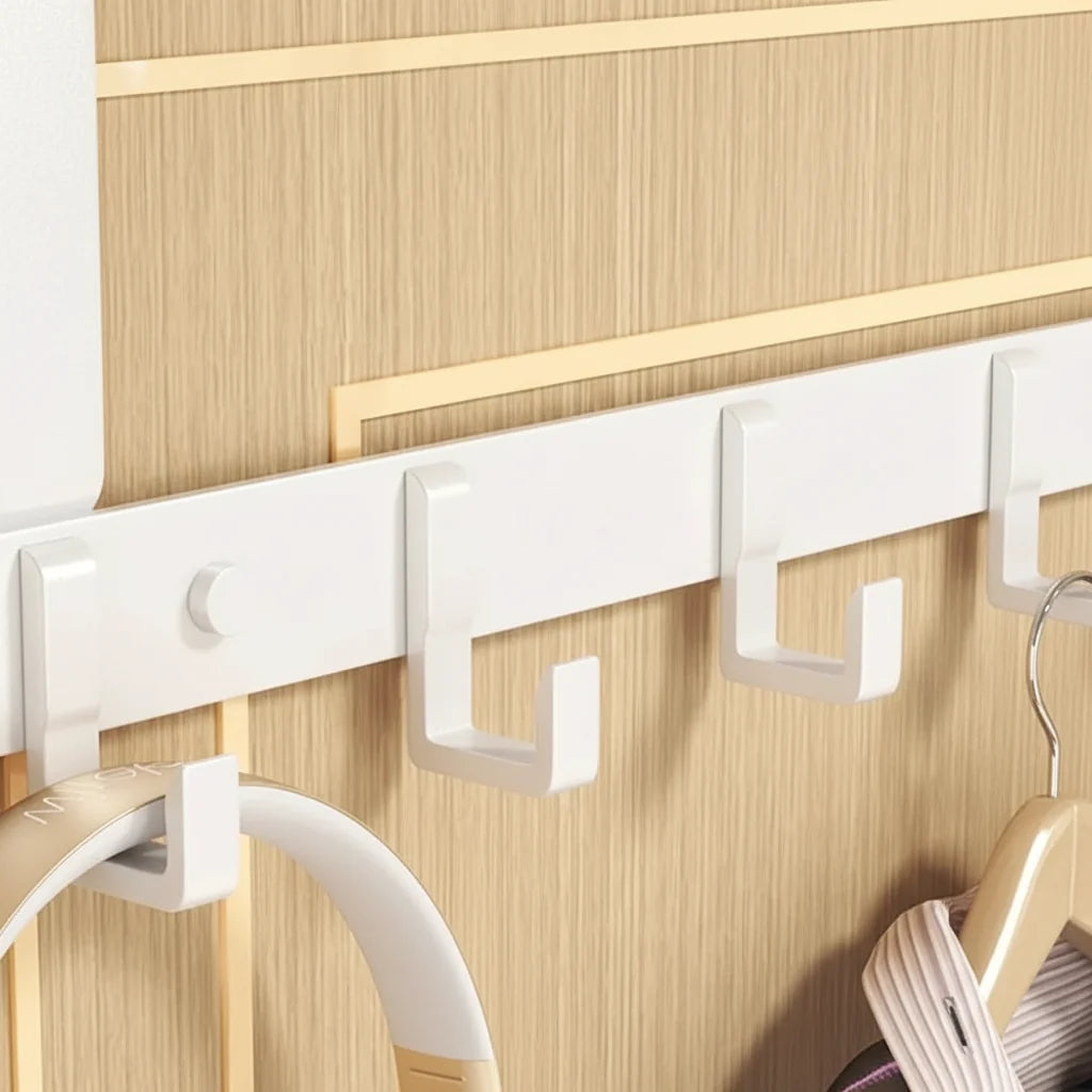 Over-The-Door Hook Rail Stainless Steel 6 Hooks