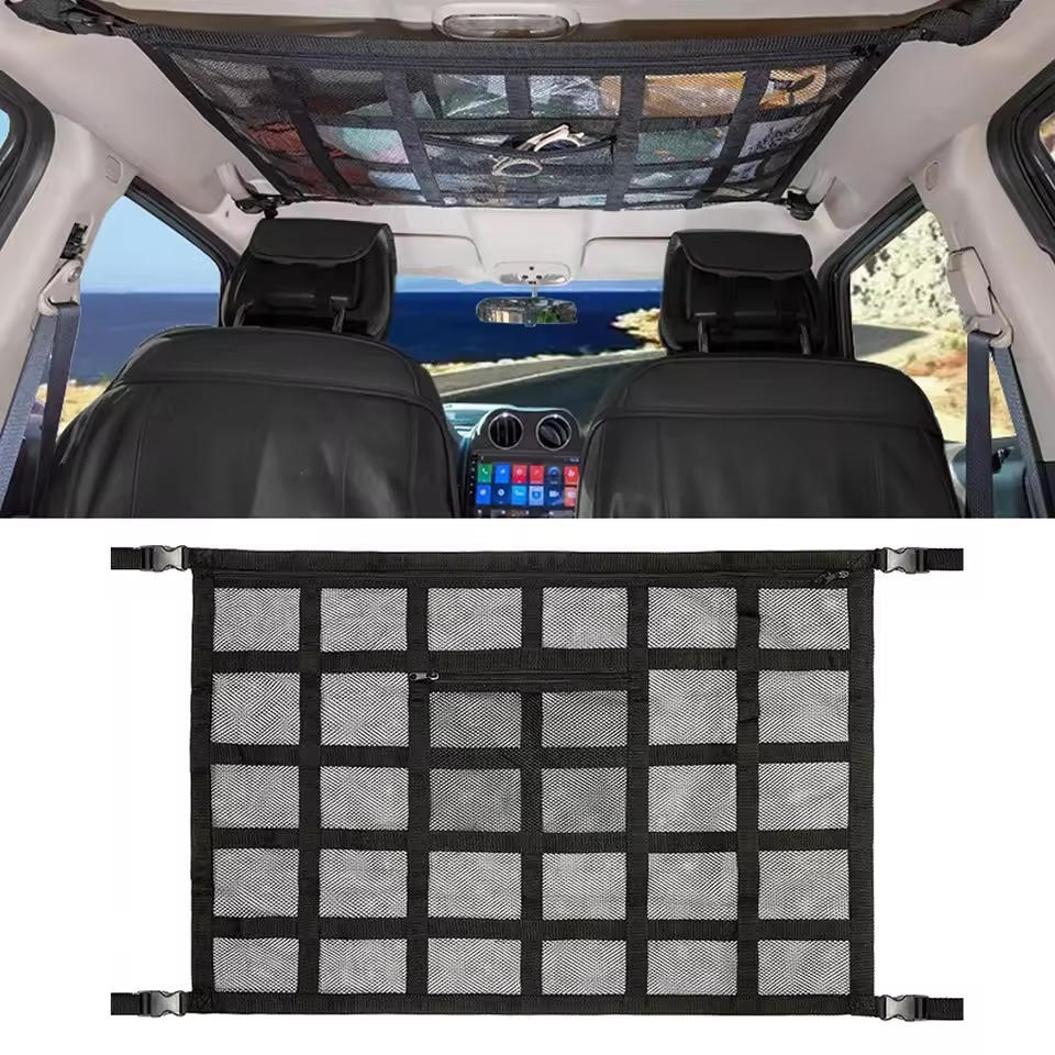 Overhead Cargo Net Double-Layer Mesh Full-Length Zipper