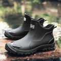 Overshoes Ankle-High PVC Waterproof Slip-Resistant Textile-Lined