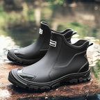 Overshoes Ankle-High PVC Waterproof Slip-Resistant Textile-Lined